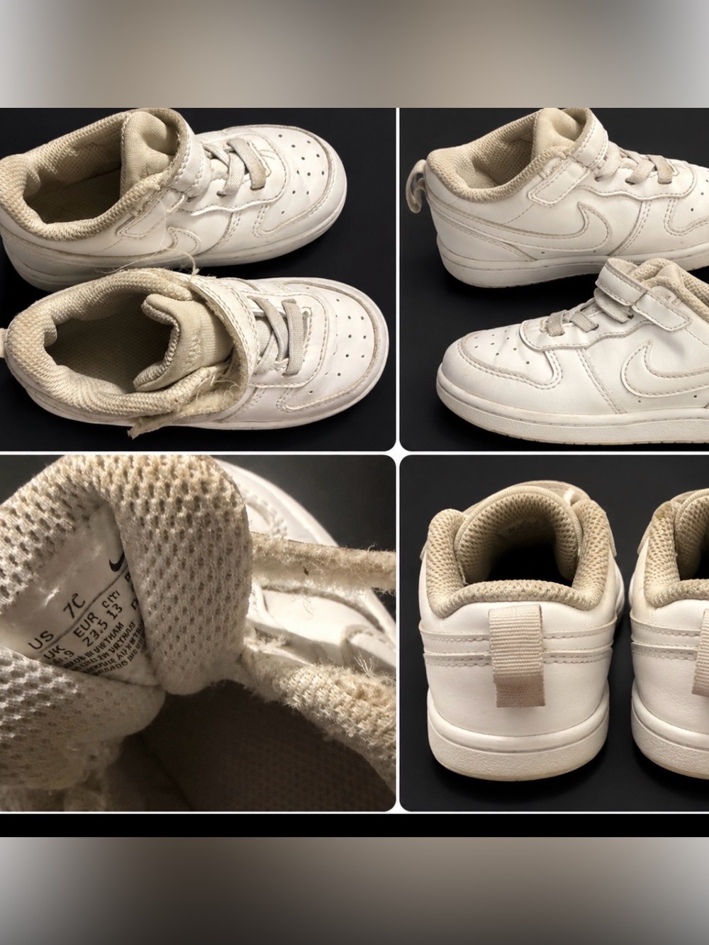 Nike Kids White and Cream Low-Top Sneakers